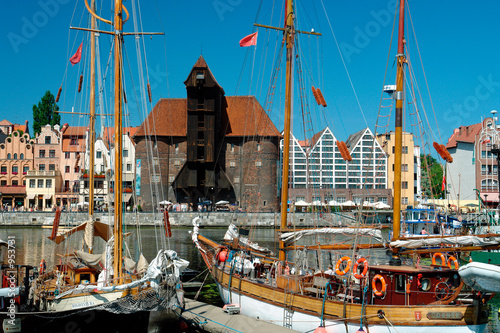 Obraz na płótnie canvas trzyczęściowy "tryptyk" Gdańsk-3