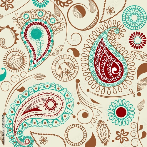 Tapeta ścienna Wzór paisley w stylu retro