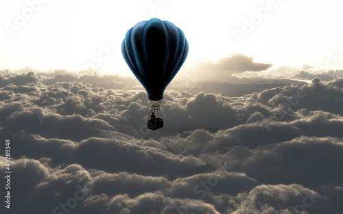 Obraz na płótnie canvas czteroczęściowy "tetraptyk" Balon na niebie