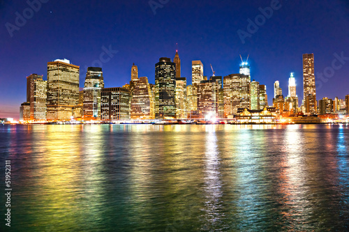 Obraz na płótnie canvas trzyczęściowy "tryptyk" Manhattan, Nowy Jork.