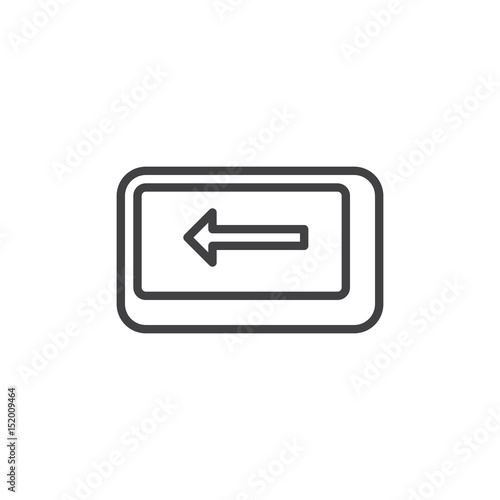 Backspace Key Line Icon Outline Vector Sign Linear Style Pictogram