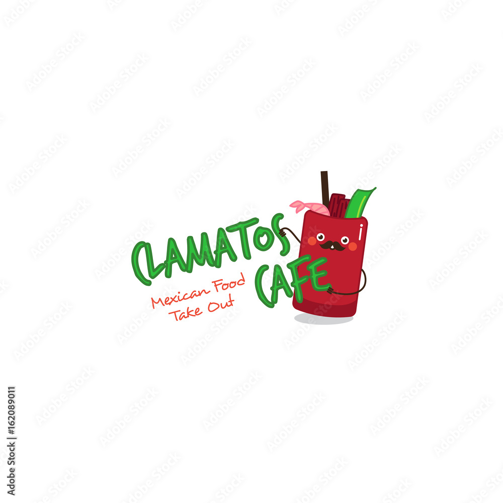 Vector De Stock Funny Clamatos Logo Mexican Tomatoes Soup Mascot