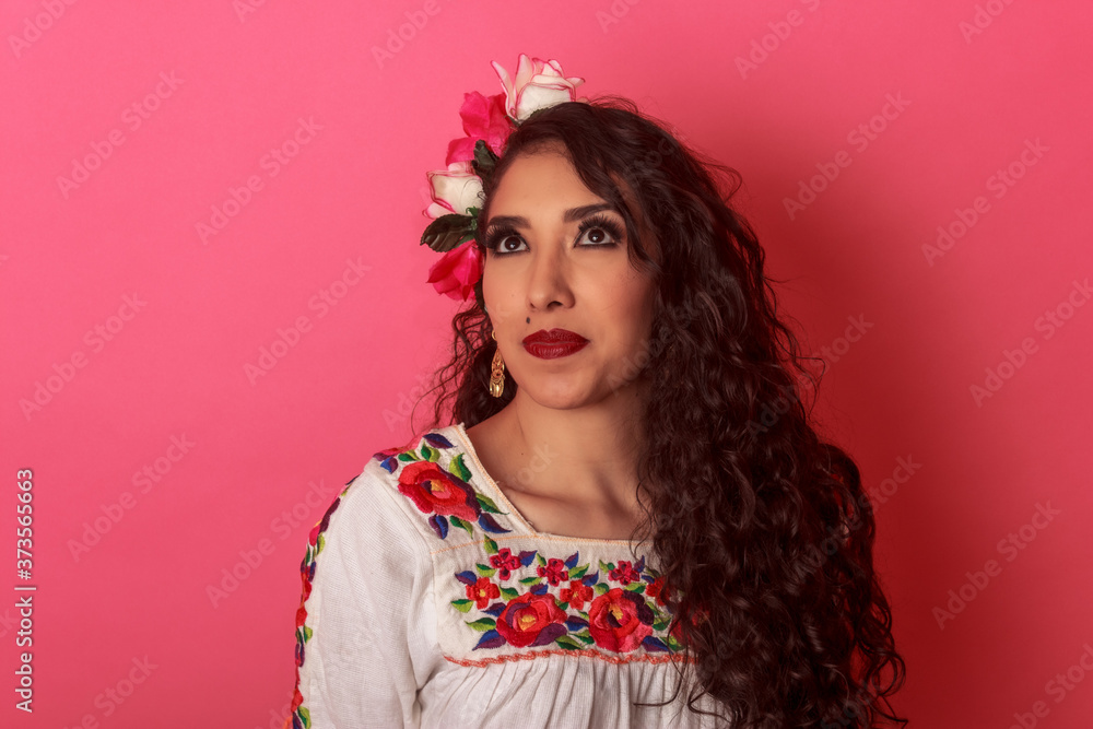 Mirada Mexicana Latina Joven En Traje T Pica Mes Patrio Stock Photo Adobe Stock