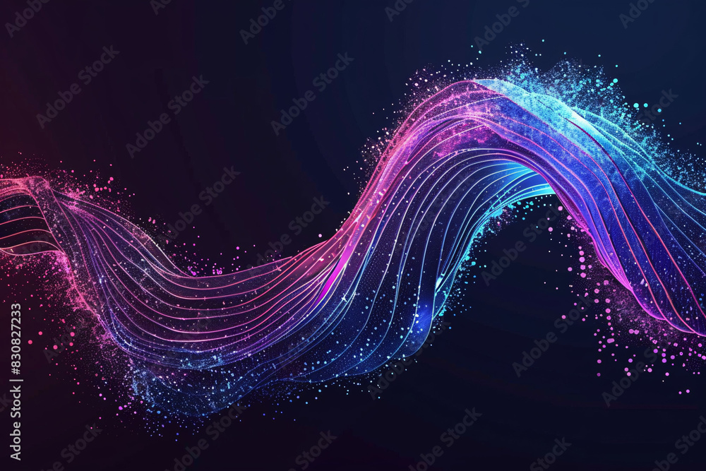 Technology Data Background Glowing Particles Abstract Futuristic And