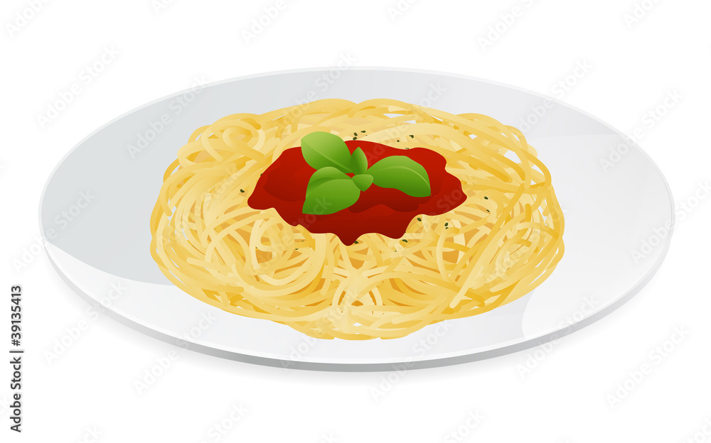 Vector Illustration Of Spaghetti Bolognese Italian Pasta Stock Vector