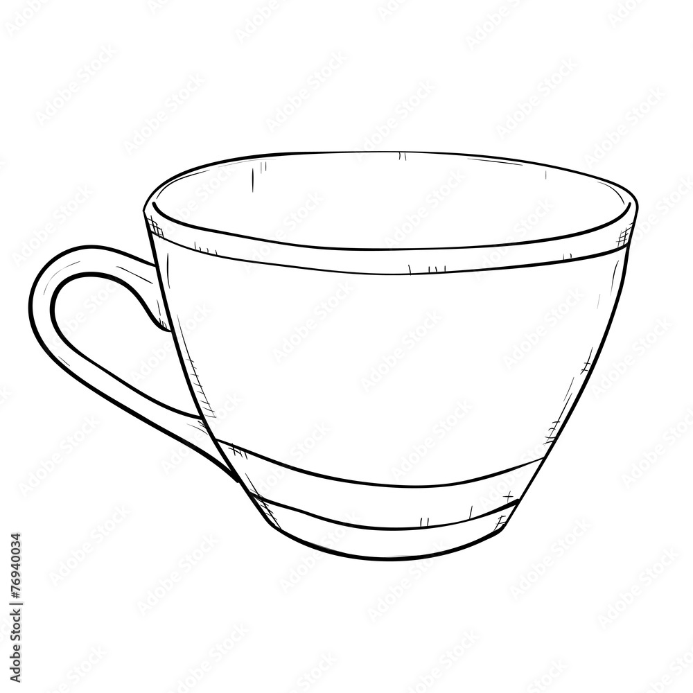 Vector Sketch Of Cup Stock Vector Adobe Stock