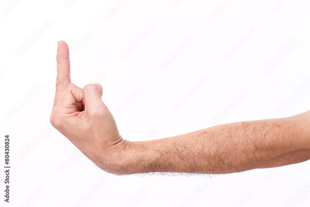 Man S Hand Giving Middle Finger Gesture Hairy Arm Stock Photo Adobe Stock