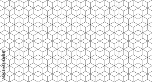 Cube seamless pattern, geometric line design, cube texture