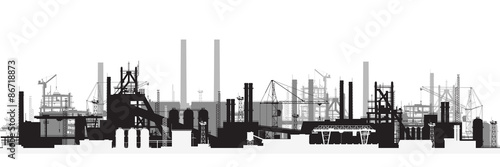 Panoramic view of industrial landscape.