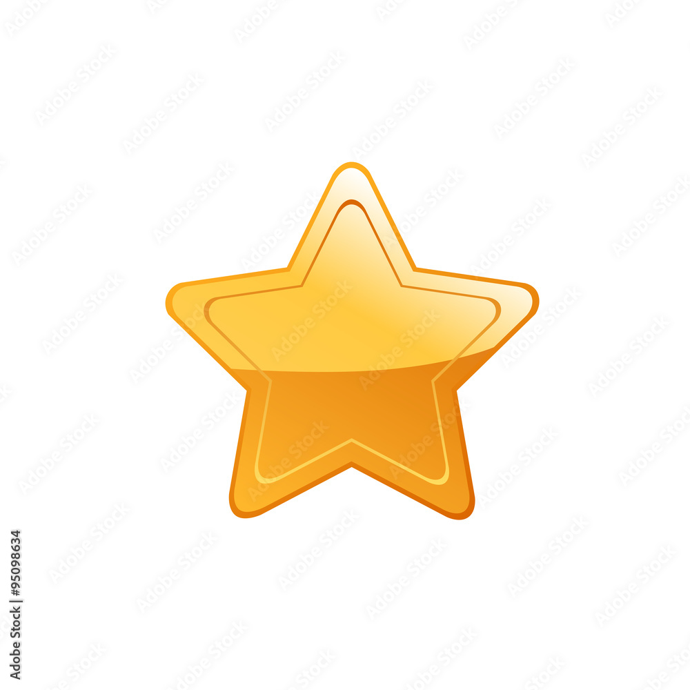 Gold Star On White Background Vector Stock Vector Adobe Stock