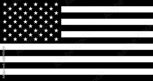Black and white flag of United States of America