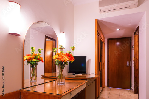 interior luxury apartment in hotel, comfortable classic living room