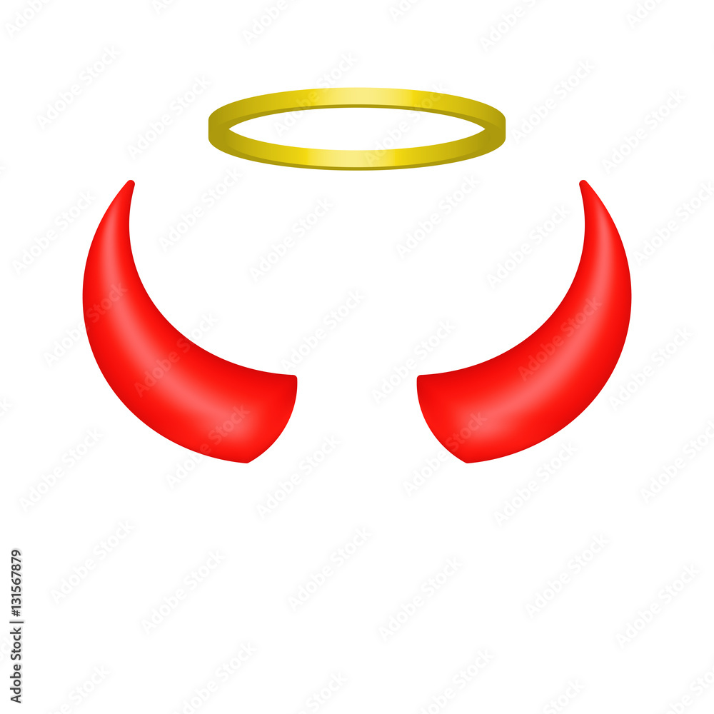 Red Devil Horns And Angel Halo Vector Illustration Vector De Stock