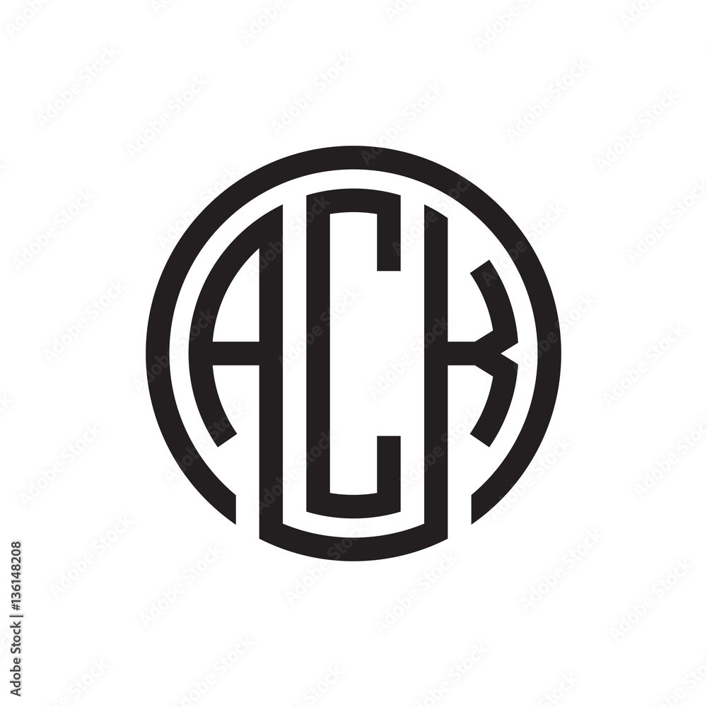 Initial Three Letter Logo Circle Black Stock Vector Adobe Stock