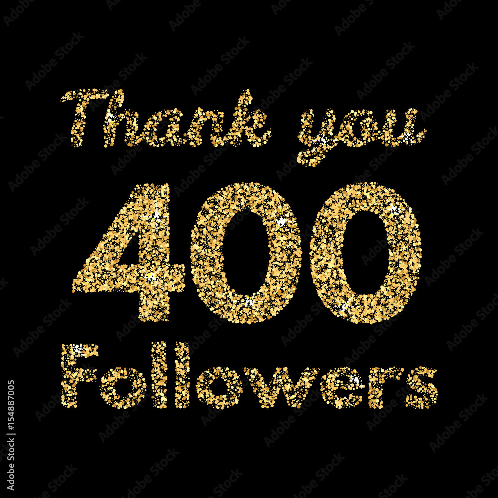 Thank You Followers Template For Social Media Gold Glitter