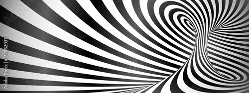 Black and white twisted lines horizontal background