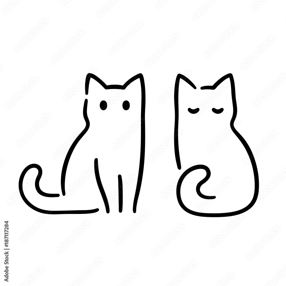 Кот рисунок минимализм