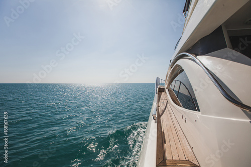 luxurious yacht motorboat in the sea, luxury private boat cruise