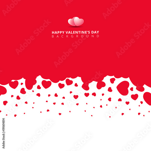 Red hearts futuristic random size on white background for valentines day.