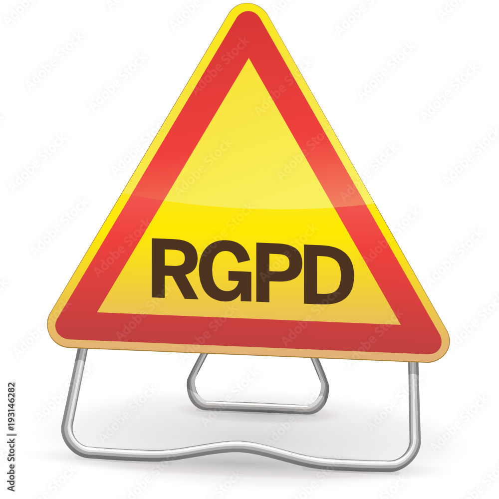 Panneau De Danger Temporaire Rgpd Sur Tr Pied Ombre Vector De Stock