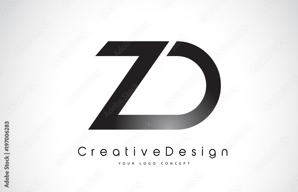 Zd Z D Letter Logo Design Creative Icon Modern Letters Vector Logo