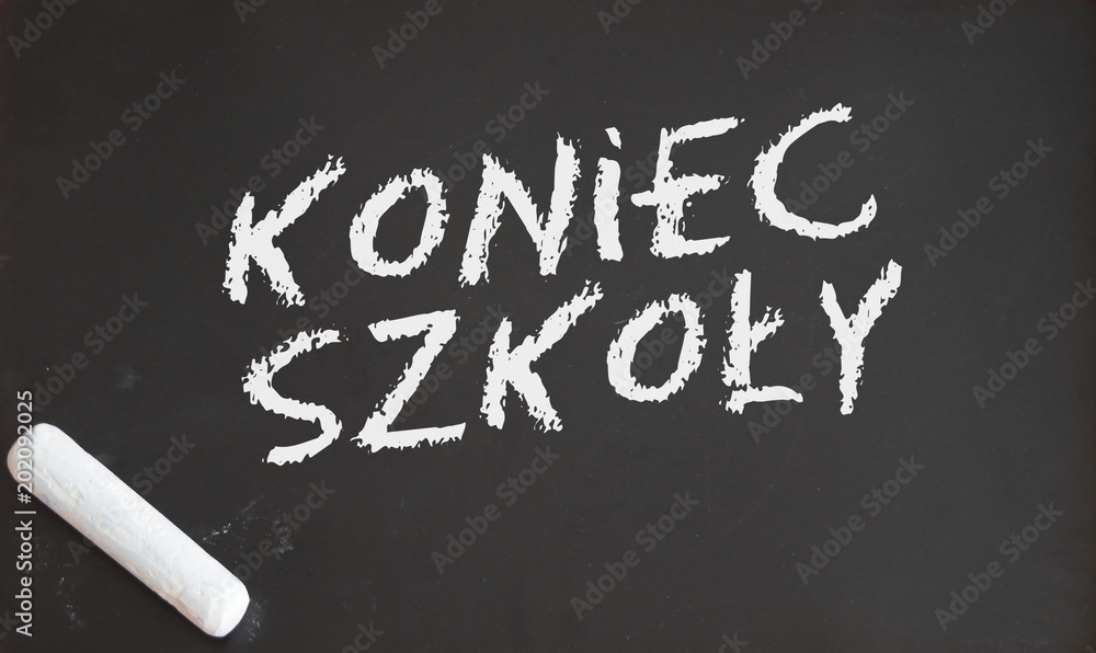 Napis Kred Na Szkolnej Tablicy Koniec Szko Y Stock Photo Adobe Stock