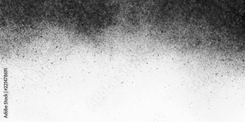 Gradient halftone vector texture overlay. Monochrome abstract splattered background.