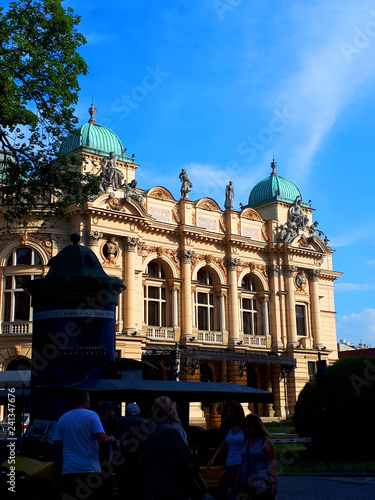 Juliusz Słowacki Theatre in Kraków, Poland, erected in 1893, was modeled after some of the best European Baroque theatres such as the Paris Opera designed by Charles Garnier, 