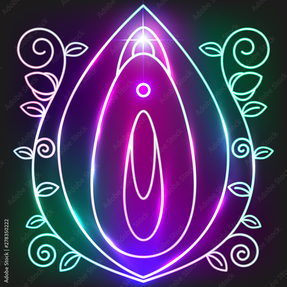 Human Vagina Or Female Reproductive Organ Line Art Vector Icon For