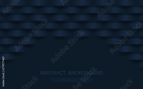 Abstract 3d geometric pattern luxury dark blue  background. Illustration vector