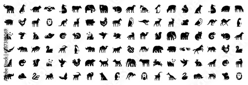 Animals logos collection. Animal logo set. Isolated on White background