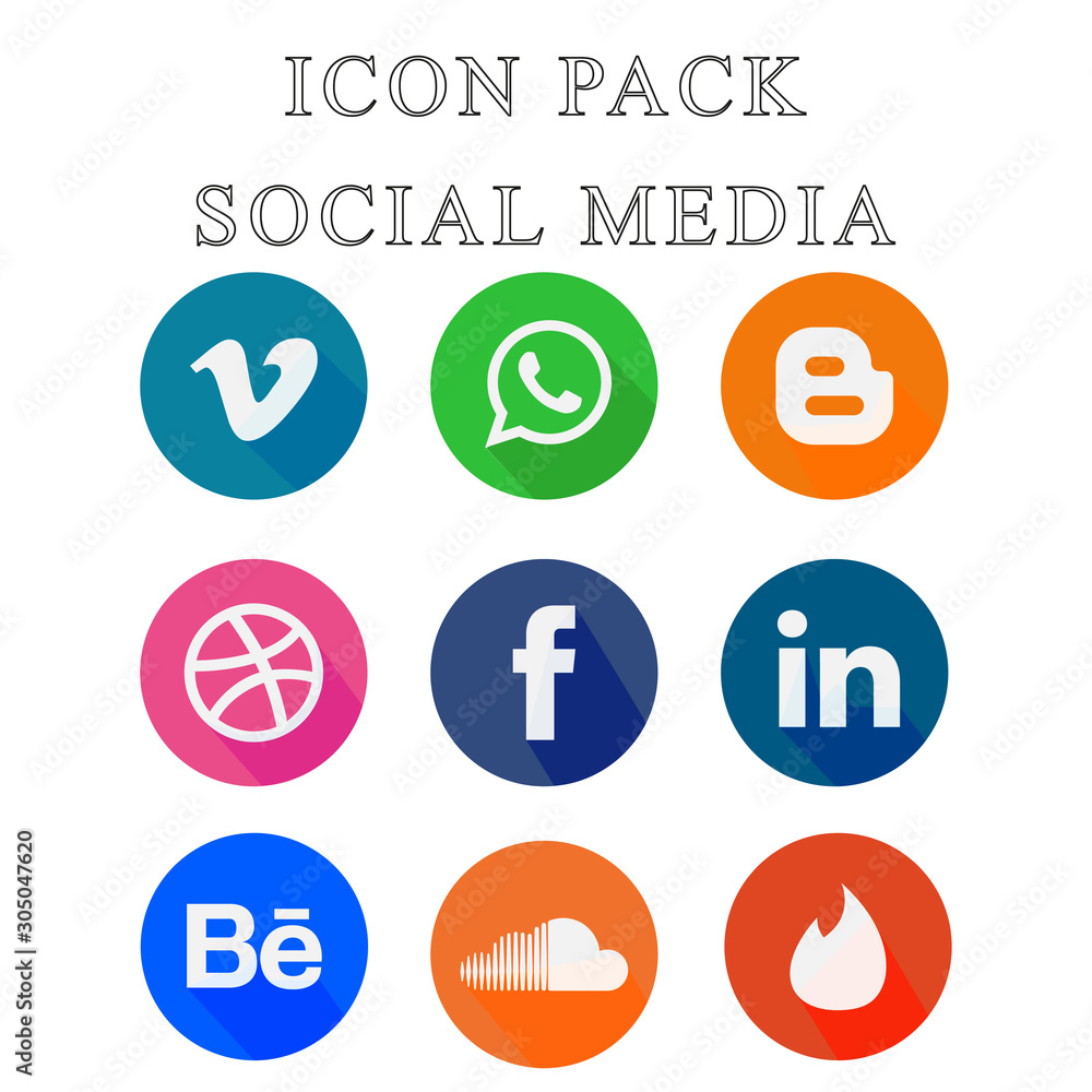 Collection Of Popular Social Media Logo Facebook Twitter Instagram