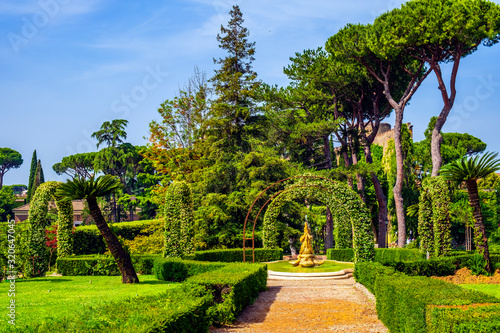 Rome, Vatican City, Italy - Alleys of French Garden section of the Vatican Gardens in the Vatican City State