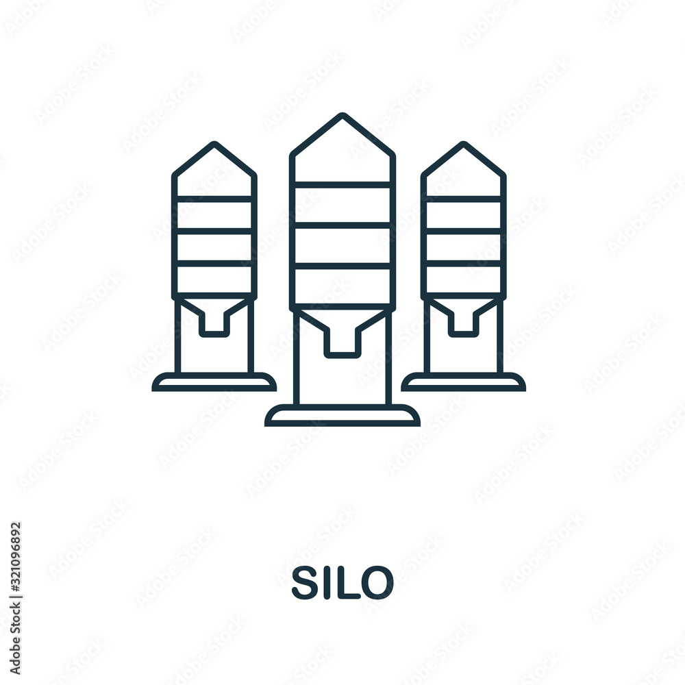 Silo Icon Thin Line Style Element From Farm Icons Collection Outline