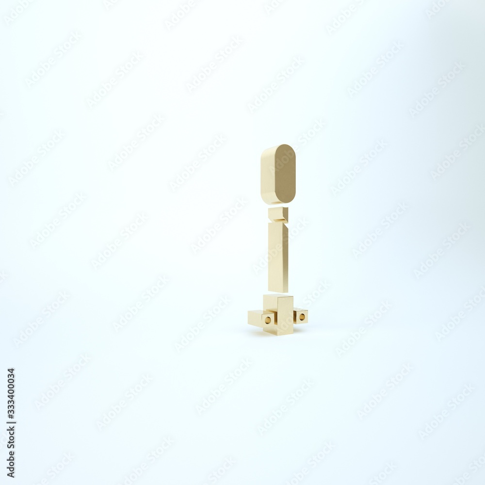 Gold Torch Flame Icon Isolated On White Background Symbol Fire Hot