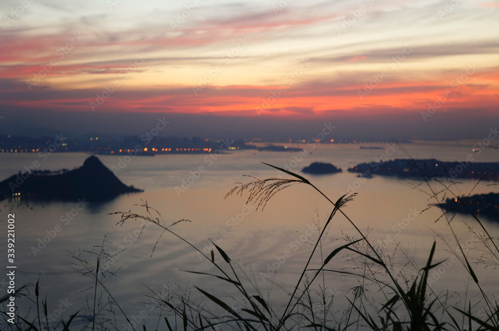 Sunset At Niteroi And Rio De Janeiro Cities Brazil View Of Tourist