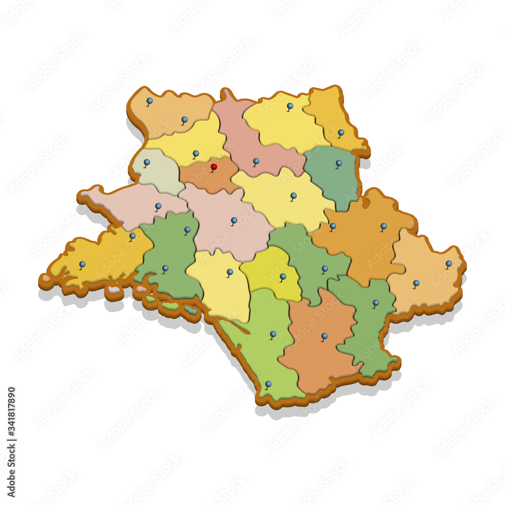 Isometric D Map Of The France Isolated Political Country Map In