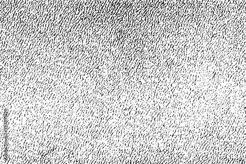Grunge texture of the skin. Monochrome halftone background of the leatherette surface with spots, noise and grain. Overlay template. Vector illustration
