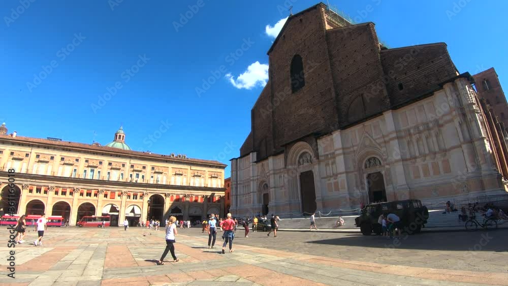 Bologna Timelapse In 4k View Of St Petronio Church Or Cathedral