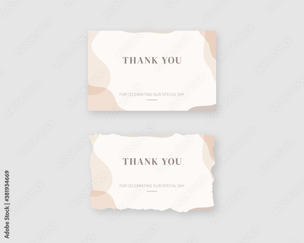 Thank You Cards Template Set Of Modern Thank You Card Mockup Vector