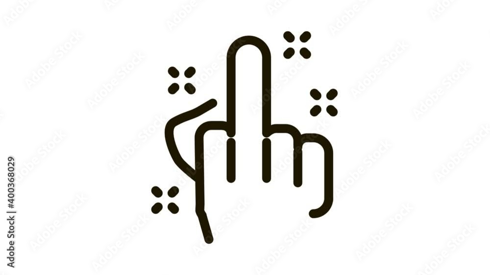 Third Finger Gesture Icon Animation Black Third Finger Gesture