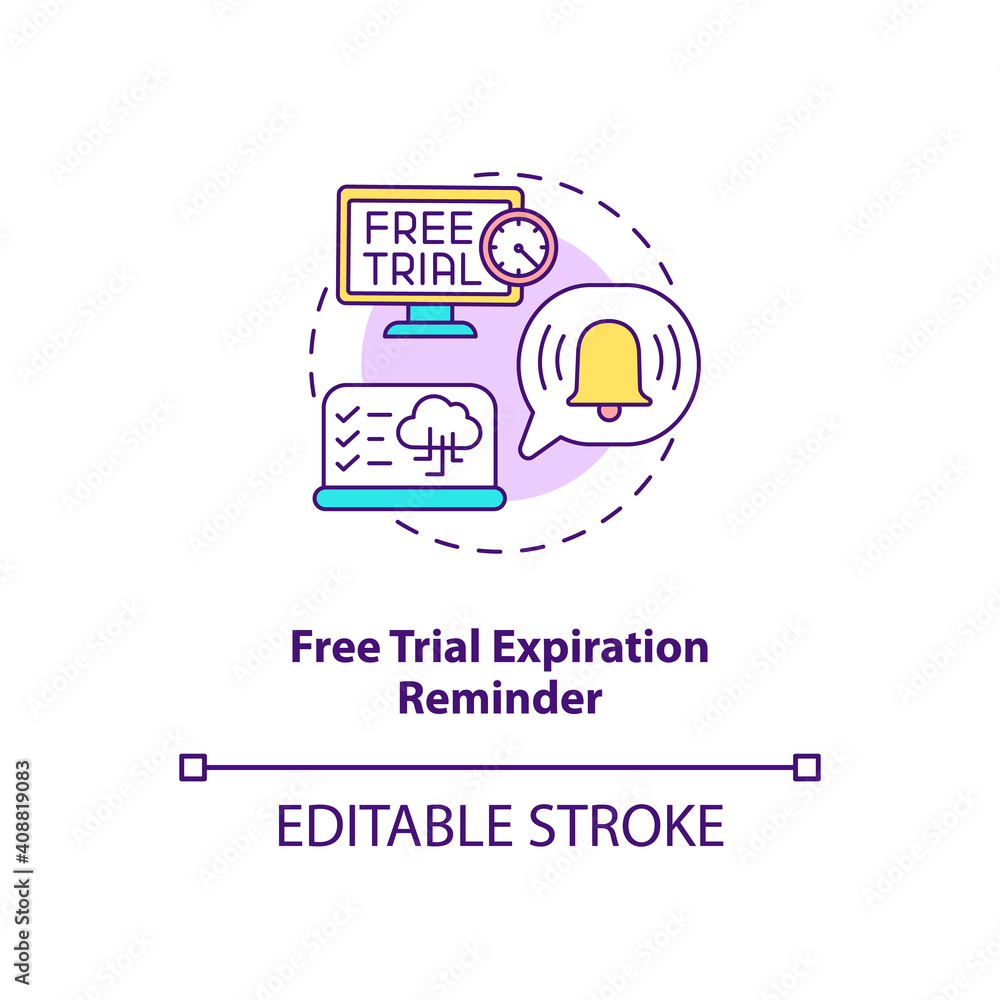 Free Trial Expiration Reminder Concept Icon Free Saas Trial Marketing