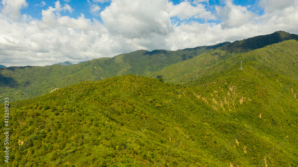 Mountains Covered With Jungle And Rainforest On The Island Of Mindanao