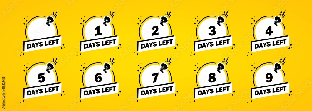 Days Left Icon Set Countdown Left To Go Banner Vector On Isolated