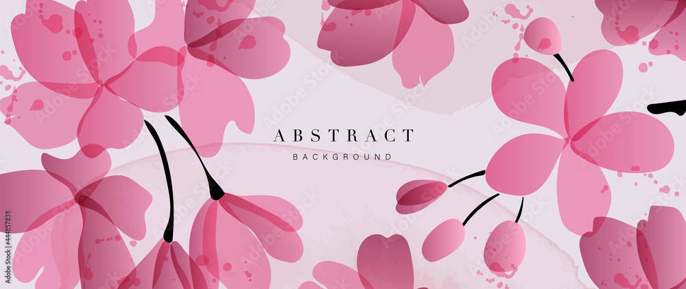 Abstract Art Flower Background Vector Luxury Minimal Style Wallpaper