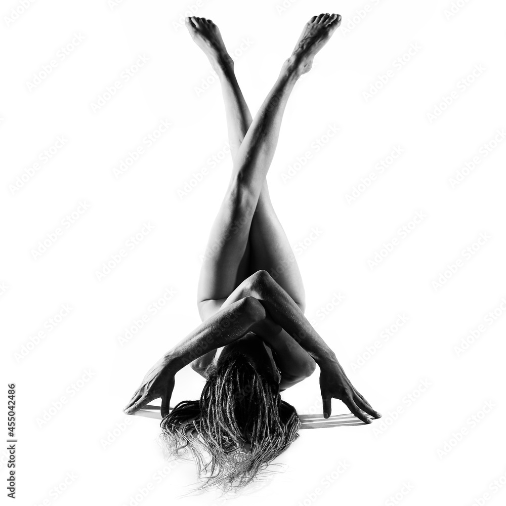 Photo Beautiful Nude Sexy Fitness Girl With Great Figure And Dreadlocks