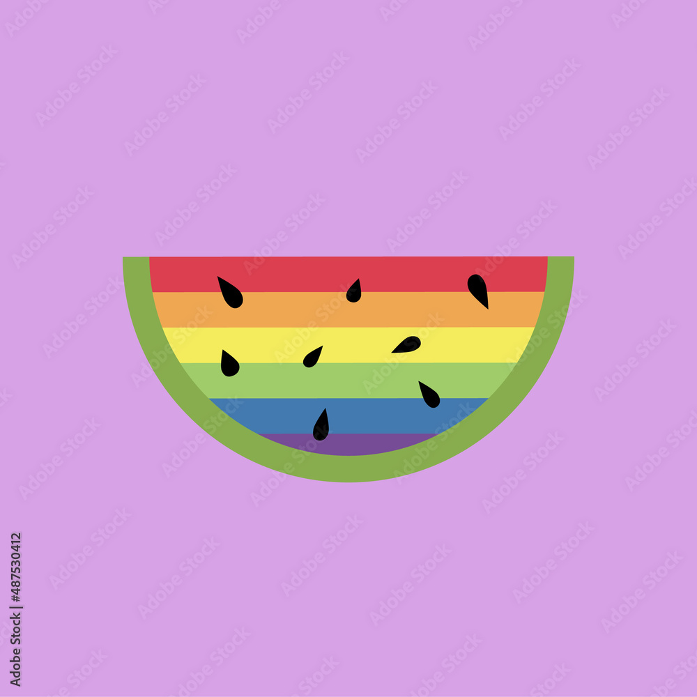 Watermelon Lgbt Colored Lgbtq Community Symbol Isolated Concept Of Lgbt People Elements Gay