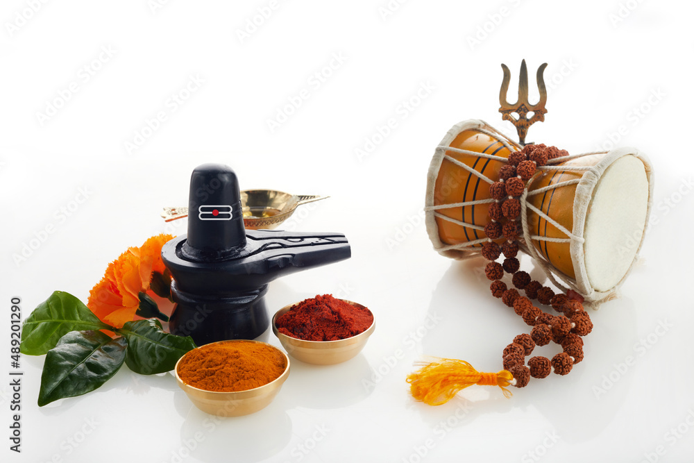 Happy Maha Shivaratri Greeting Card Shiva Linga Decorated With