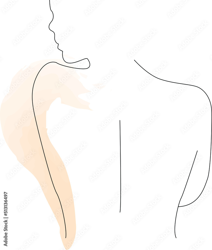 Female Back Continuous Line Drawing Woman Naked Body Fashion Minimalist Concept Woman Beauty