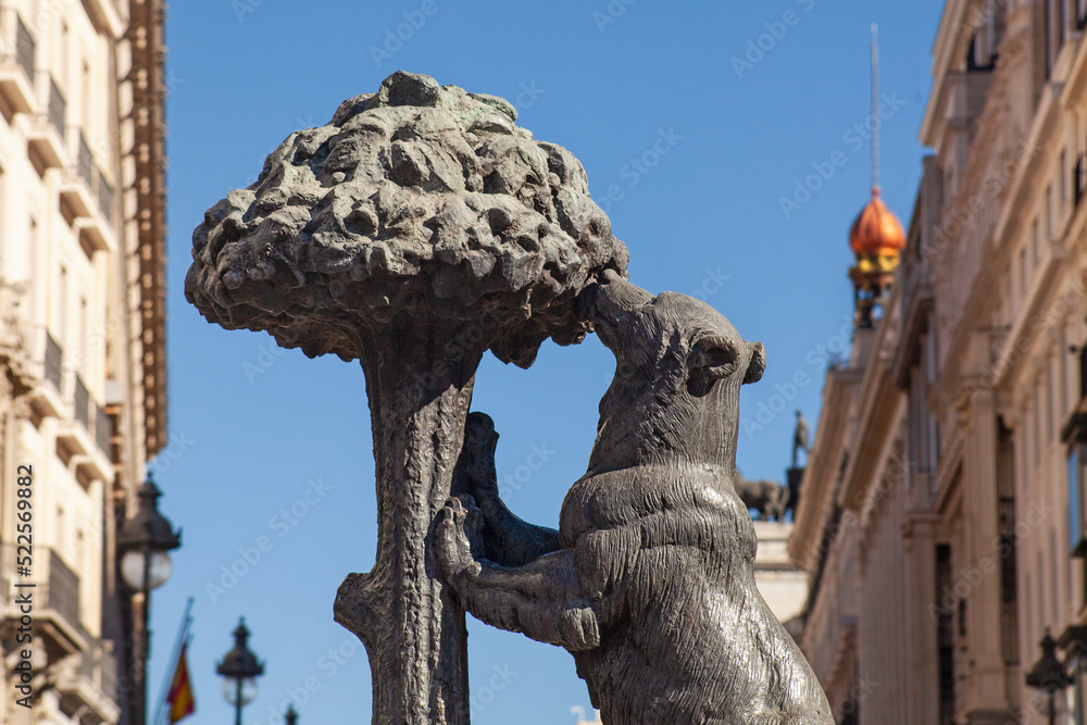 Bear And Strawberry Tree Statue The Symbol Of Madrid In Puerta Del